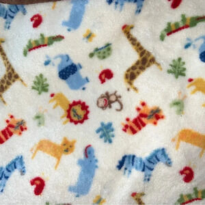 Vtg Carters plush baby blanket safari animals 30x40”